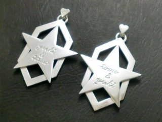 星と六角形のペアペンダントトップ画像1-オーダーメイドシルバーアクセサリー