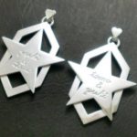 星と六角形のペアペンダントトップ