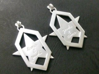 星と六角形のペアペンダントトップ画像2-オーダーメイドシルバーアクセサリー