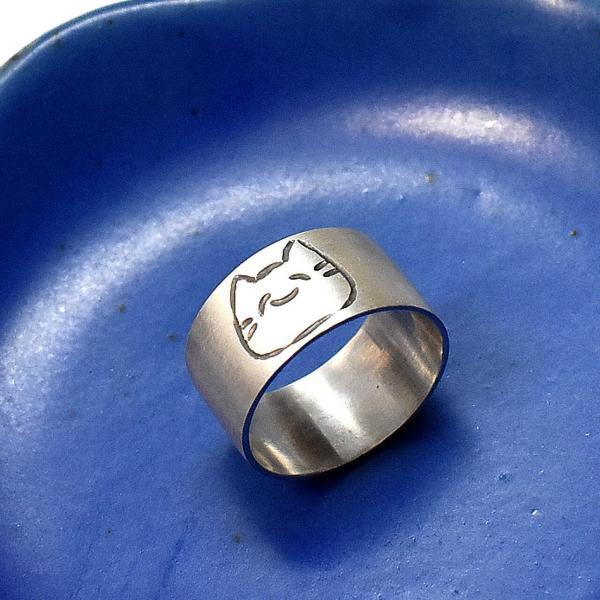 オリジナルイラストの平打ちリング画像1/オーダーメイドシルバーアクセサリー