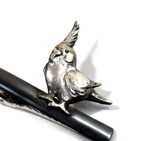 オカメインコのネクタイピン画像２-オーダーメイドシルバーアクセサリー