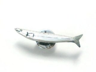 秋刀魚（サンマ）のピンブローチ/オリジナルシルバーアクセサリー
