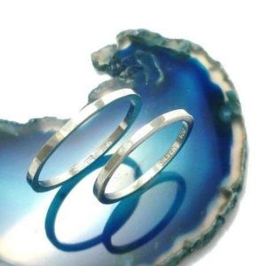 1.5mm幅槌目模様ペアリング/オリジナルシルバーアクセサリー