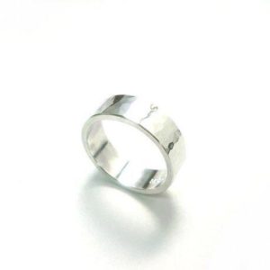 6mm幅槌目模様のリング/オリジナルシルバーアクセサリー