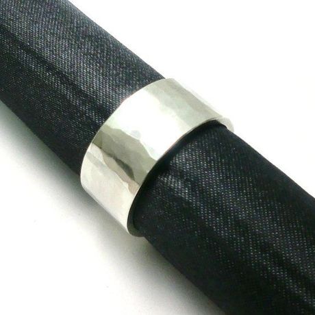 槌目模様のリング 10mm幅/オリジナルシルバーアクセサリー