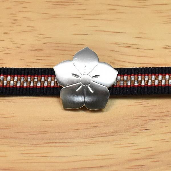 桔梗 銀の帯留 画像１/オリジナルシルバーアクセサリー