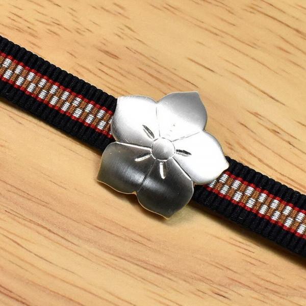 桔梗 銀の帯留 画像２/オリジナルシルバーアクセサリー